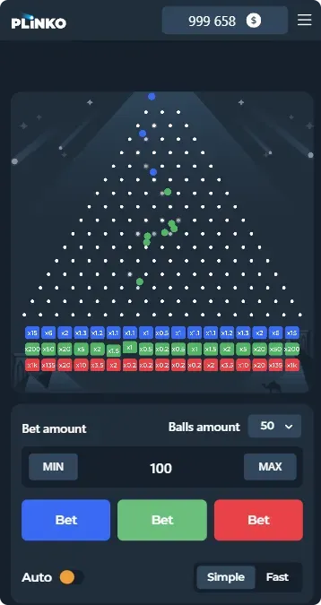 Version démo de Plinko 1000 pour une pratique gratuite
